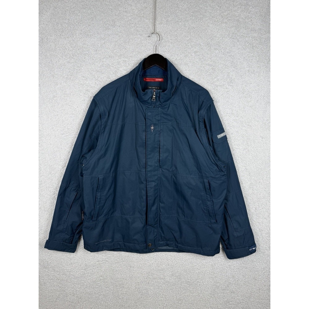 SCOTTeVEST TEC Travel Jacket Men's XL Blue Multi Pocket Tech Utility Coat